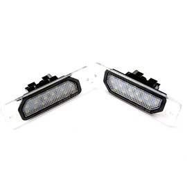 x xotic tech LED License Plate Light Lamps Compatible with Infiniti Q60 M37 FX35 FX45 Q45 I30 I35 M37 M56 I30 Nissan Versa GTR Fuga Cefiro, 18-SMD 6000K Xenon White Error Free OE Replacement Pair