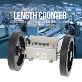 Meter Counter, Rolling Wheel 5 Digits 0-9999.9 Length Counter Max. Speed 350 rpm for Recording Weaving, Plastic Sheets, Leather, etc