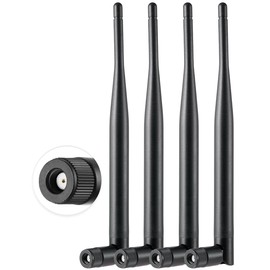 Vecys 4PCS Dual Band WiFi Antenna 2.4GHz 5GHz 5.8GHz Antenna External RP-SMA Male Antenna 6dBi 19cm/7in for Wireless Router Mobile Hotspot Wifi Wireless DVR Recorder Wireless LAN