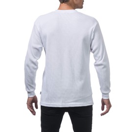 Pro Club Men's Heavyweight Cotton Long Sleeve Thermal Top, Small, White