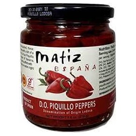 Matiz Espana Piquillo Peppers, Denomination of Origin Lodosa, 7.6 ounce (6 Jars)