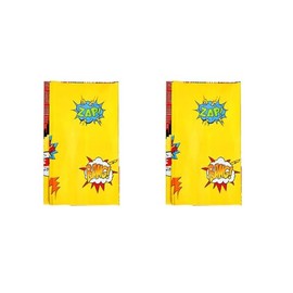 Happium Superhero 2 Pieces Plastic Party Tablecloths, Superhero Plastic Table Cover, Superhero Theme Birthday Party Decorations 180 x 120cm