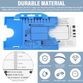 2Pcs ECG 7 Step Ruler,Plastic ECG 7 Step Ruler for ECG/EKG Interpretation,with Holder Case,EKG Calipers Measuring Tool,EKG Calipers Tools Gifts for Nurses Men Women