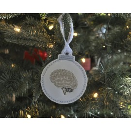 Wallypop Brain Embroidered Christmas Ornament
