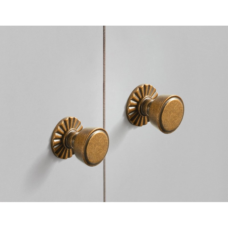 Goo-Ki 6 Pack Cabinet Knobs Antique Brass Drawer Knobs with