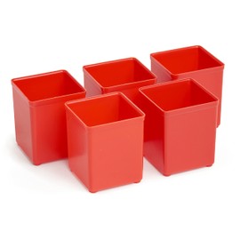 Pack of 10 Insert Boxes 63 mm A3 Red W 52 x D 52 x H 63 Suitable as Bosch L-Boxx Insert Boxes for Assortment Boxes such as Bosch Sortimo Inset Boxes Set for L-BOXX, W-BOXX, T-BOXX, ProClick Tray