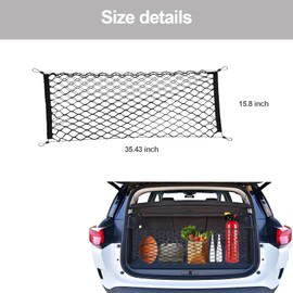 Cargo Net Stretchable，Car Exterior Accessories for SUV, Jeep, Trucks, Double-Layered Network Car Exterior Accessories for Secure Storage 35.4x15.8 inch