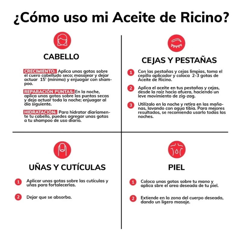 Aceite De Ricino 100% Puro Certificado Orgánico- Castor Oil
