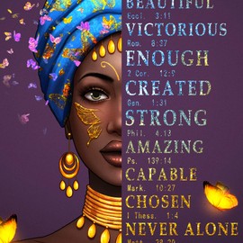 IAGM Afro Women Tote Bags African American Shoulder Bag Black Girl Magic Satchel Handbags For Shopping,Work,Grocery,Gym, African American Women - Purple, 11"(L) X 13"(H) X 7" (W)