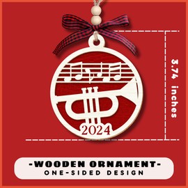 MAPDTWO Trumpet Ornament - Trumpet Player Gifts for Men, Women - Music Christmas Ornaments, Musical Instrument Christmas Ornaments - Wood Ornament 2024