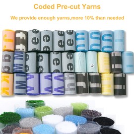 YOOTOM Latch Hook Rug to Make Yourself, Latch Hook Kit, Self-Knotting Set for Children and Adults, Pre-Printed Colour Pattern, 50 x 38 cm