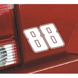 Number 88 Racing Race Vinyl Graphic Car Truck Windows Decor Decal Sticker - Die Cut Vinyl Decal for Windows, Cars, Trucks, Tool Boxes, laptops, MacBook - virtually Any Hard, Smooth Surface