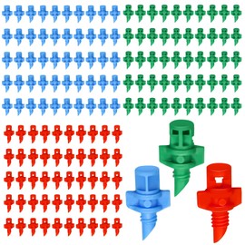 150Pcs Drip Irrigation Emitters, Micro Sprinkler Heads Misting Sprinkler Refraction Micro Sprayer Nozzles for Plants Lawn Water System (90/180/360 Degrees)