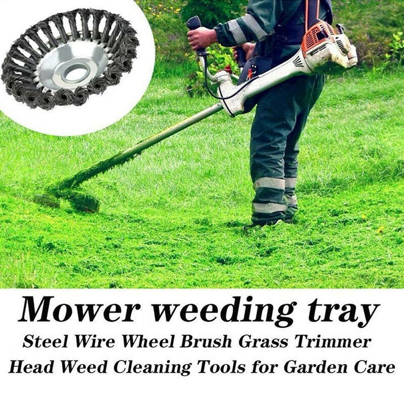 6/8" Weed Brush Steel Wire Trimmer Wheel Garden Lawnmower Grass
