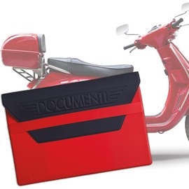 pubblimania Document Bag for Car Motorcycle Scooter Quad Tam with Flap (Red)