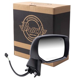 Brock Replacement Passenger Side Power Mirror Textured Black with Heat without Signal or Blind Spot Detection Compatible with 2012-2014 Subaru Impreza