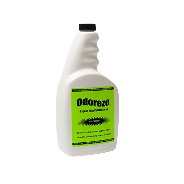 ODOREZE Natural Probiotic Lagoon Odor Control Additive & Spray: 32 oz. Concentrate Makes 128 Gallons & Treats 4,000 Sq. Yards
