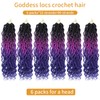 1B/Purple/Blue Curly Hair 18 Inch 6 Packs Goddess Locs Crochet