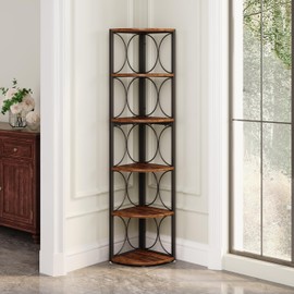 LITTLE TREE 66.9" Corner Shelf Stand, Ladder Etagere Display Bookshelf, 5-Tier Freestanding Shelves for Small Spaces, Living Room, Bedroom, Bathroom