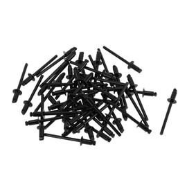 TUCKBOLD Open End Large Flange Blind Rivets Black 50 Pcs 4mm Grip Diameter 6mm Grip Length 8mm Flange Diameter Iron