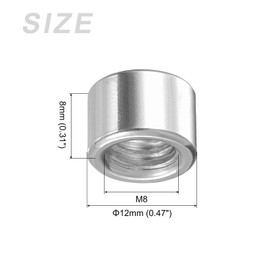 METALLIXITY Weld Nut (M8x12mmx8mm) 20pcs Stainless Steel Weldable Fuel Tank Connector - for Component Maintenance, Weld Adapter