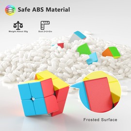 Vdealen Speed Cube, Stickerless Puzzle Cube with Frosted Surface Magic Cube Game, Birthday Party Christmas Easter Gift Stocking Stuffers Toy for Kids Teens Adults(2x2x2)