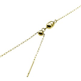 Petit Jewel YU-NA Women's Necklace, Chain, Stainless Steel, 11.6 gal (316 L), Slide Adjustable, Hypoallergenic, 0.03 inch (0.8 mm) Long Azuki Chain, Stainless Steel, No Gemstone