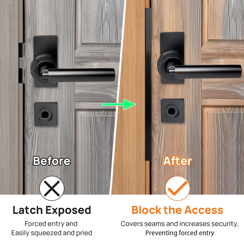 Catephe Door Latch Cover, 2 Pcs Door Latch Guard Plate,