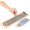 Wooden Cribbage Board Game Set with Playing Cards & Pegs