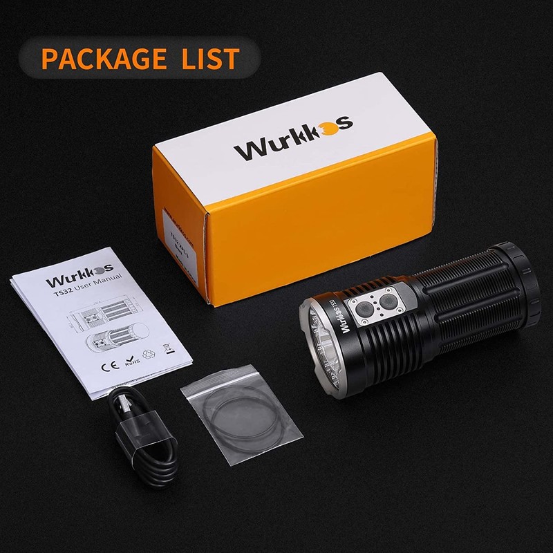 Wurkkos TS32 Super Bright Led Flashlight 13000 Lumens Max, Powerful