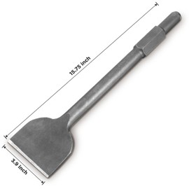 3.9 Inch Wide Tile & Removing Tile and Stone Chisel for hex.30mm Demolition Jack Hammers, 15.75 Inch Long, Alloy Steel Construction, 3.9" x 15.75" Chisel Bit for Demolition Concrete Breaker