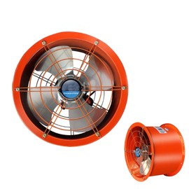 INTSUPERMAI 220V 14 inch Axial Fan Explosion-Proof Axial Flow Fan Cylinder Pipe Fan Tube Fan Wall Mounted Ventilator Draft Fan Tube Axial Fan 1400RPM Window Exhaust Fan for Kitchen Warehouse Workshop