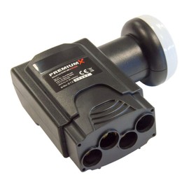 Premium X Deluxe Quad LNB PLL SAT for 4 Subscribers Digital Satellite Signal Converter DVB-S2 TV HD UHD 4K with 8x F-Screw Connector