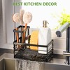 Cisily Sink Caddy Sponge Holder for Kitchen with Brush Holder