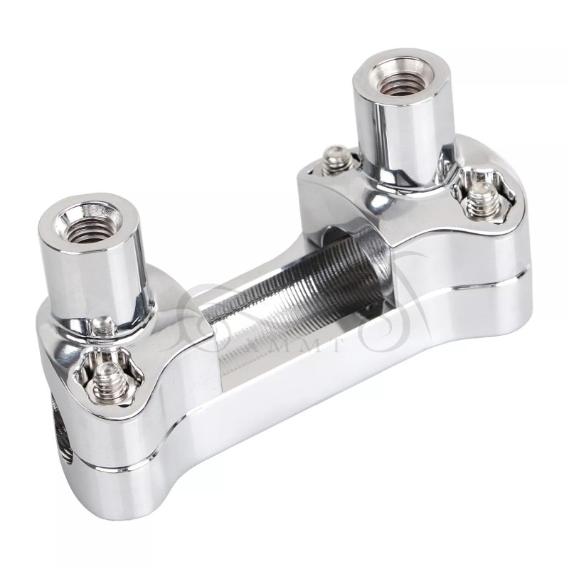 Unbranded Chrome 2" Risers 1" Handlebar Clamp For Harley Softail