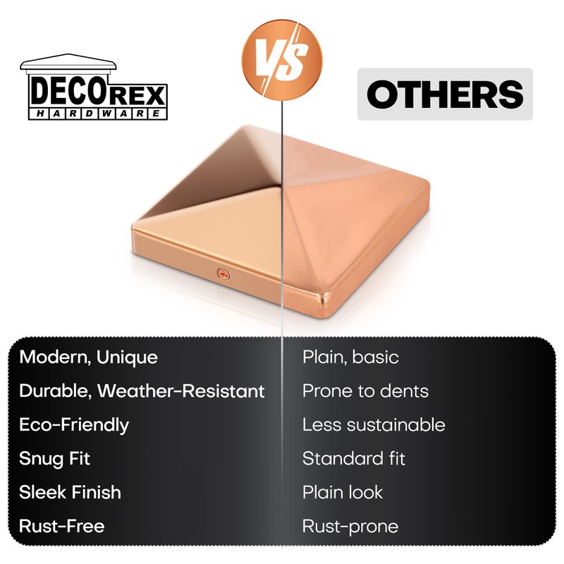 Solid Copper Heavy Duty Post Caps 5.5 x 5.5 for