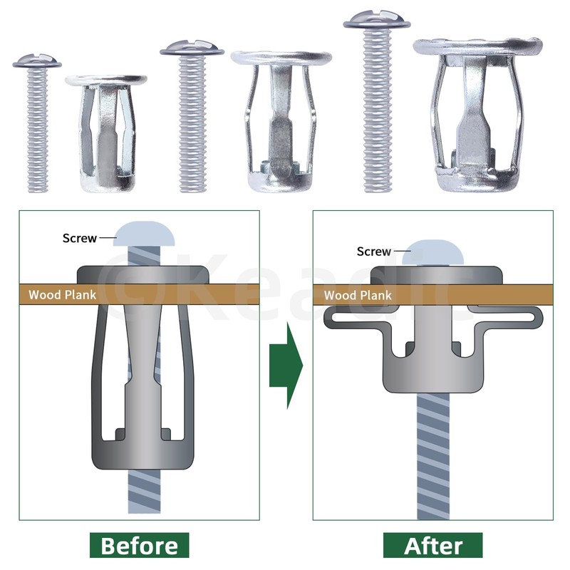 Keadic 30pcs M4 x 20 Jack Nut Set, Nutserts Jacknut