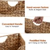 BTSKY Woven Hanging Magazine Holder, Water Hyacinth Magazine Basket, Wall