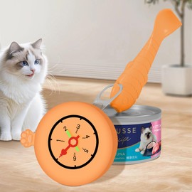 Pet Food Canned Supplies Set 2-piece Universal Silicone Canned Cap Cat Canned Cap Pet Canned Opener Set 2-piece Dog Spoon Dog Cat Feeding Canned Cap can opener+can lid (Orange + Yellow)