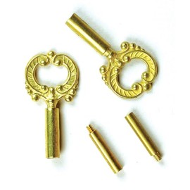 Jandorf 60142 Socket Keys, Brass Finish with 1/2" Extensions 4-36F x 4-36M (Pack of 2)