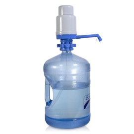Dolphin Water Pump 8080-T - Premium Silicone Tube - Manual Drinking Water Pump - Fits Most 2-6 Gallon Water Bottles, Grey-blue