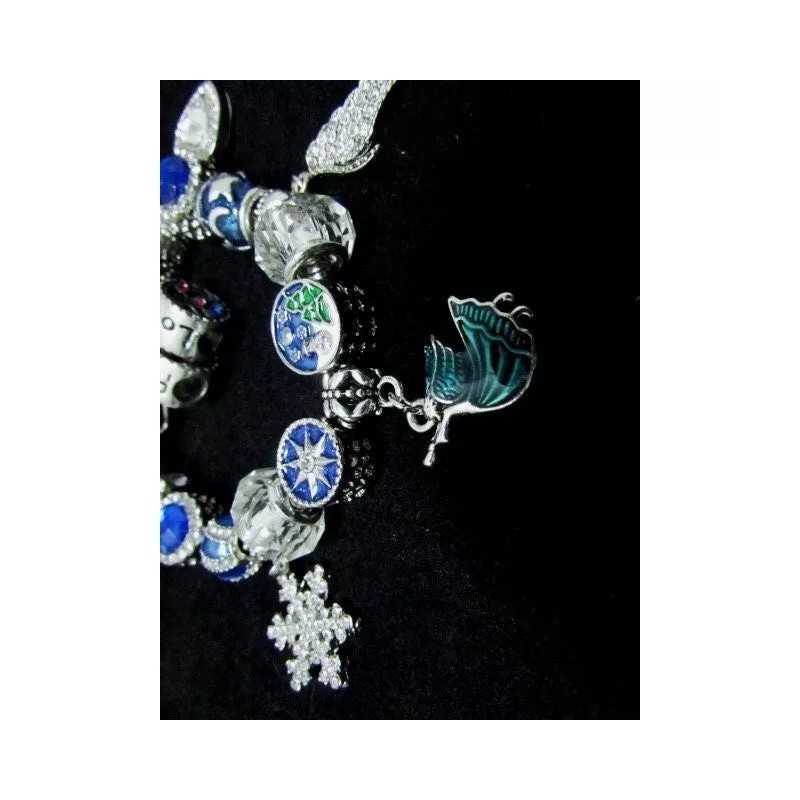 Unbranded CHRISTMAS CHARM BRACELET ANGEL Gift Stainless Steel Snowflake Sizes