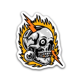 314PI (3pcs) High Voltage Skull Sticker, Lineman Stickers, Skull Stickers, Skeleton Stickers, Water Assitant Die-Cut Vinyl Lineman Stickers for Hard Hat, Phone Cases, Laptop, Water Bottles, Line Life