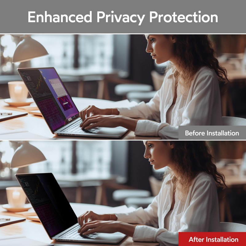 bersem 2 Pack 15.6 Laptop Privacy Screen for 16:9 Ratio