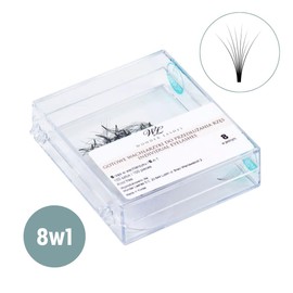 WL Wonder Lashes Fertige Wimpernfächer 8-in-1 für Professionell 0,08 100 Stück, B oder C Curl, Natürlich oder Cat Eye Effekt, Falsche Premium Volumen Wimpern für Wimpernverlängerung (B Curl, 9 mm)