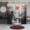 EUBTPA Japanese Ink Painting Shower Curtain Polyester 70X70 Inch