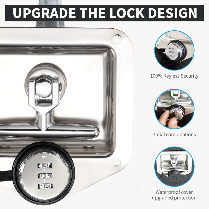 Loclink Combination Truck Tool Box Lock Replacement, 3 Digit Combination