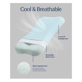REST® Evercool® Cooling Pillow, Instant Cool-to Touch Shell Fabric Breathable 1
