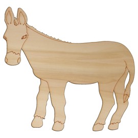 10x Wooden Donkey Standing Craft Shapes 3mm Plywood Animal Farm Horse(4 x 4.2cm,No Hole)
