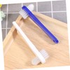Baluue 4pcs Portable Double- Denture Cleaning Brush Lightweight Ergonomic Design